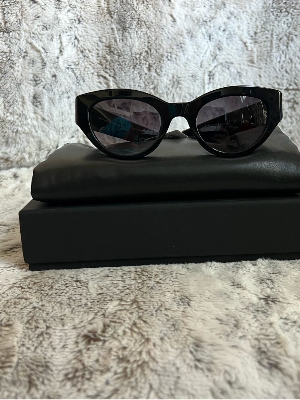 Caroline Lemke Berlin Sleek Black Cat-Eye Women's Sunglasses